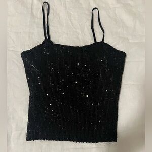 BB Dakota Black Sequin Top, size small, going out top